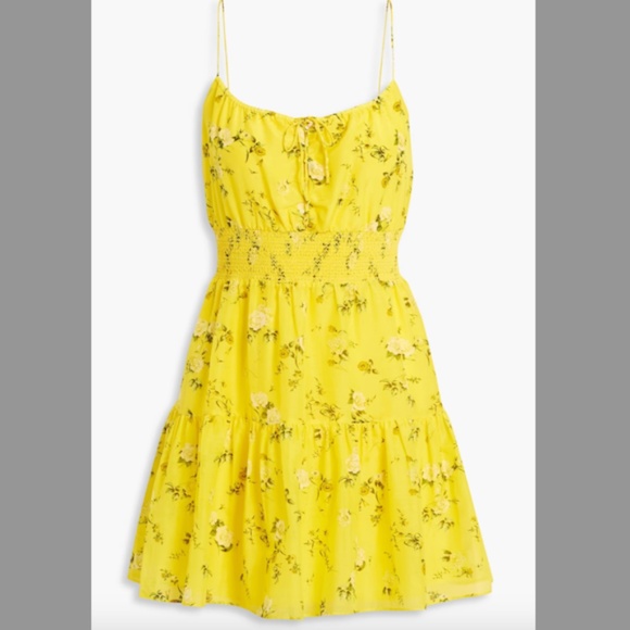 Alice + Olivia Dresses & Skirts - Alice + Olivia Lai smocked floral-print cotton and silk-blend voile mini dress